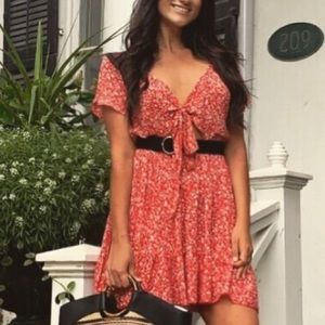 Women’s red flowy dress size medium